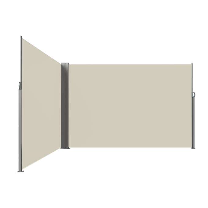 LUARO corner side terrace awning retractable screen 180 x 600 cm beige