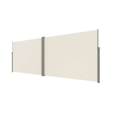 LUARO corner side terrace awning retractable screen 180 x 600 cm beige