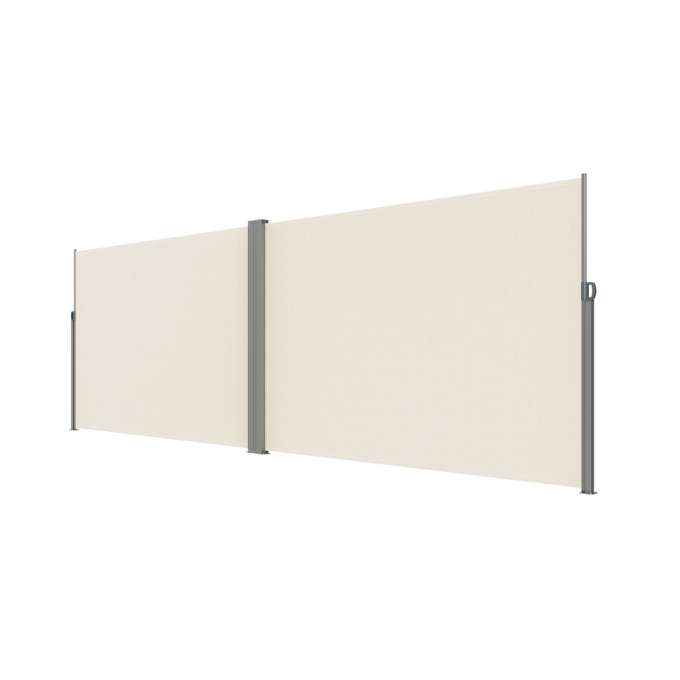 LUARO corner side terrace awning retractable screen 180 x 600 cm beige