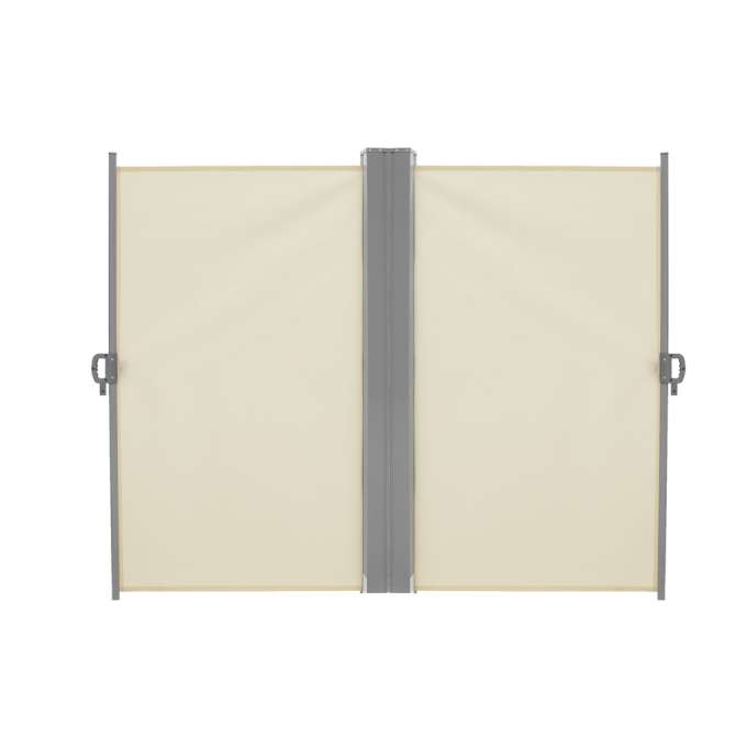 LUARO corner side terrace awning retractable screen 180 x 600 cm beige