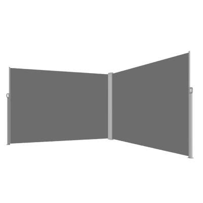 LUARO corner side terrace awning retractable screen 180 x 600 cm grey