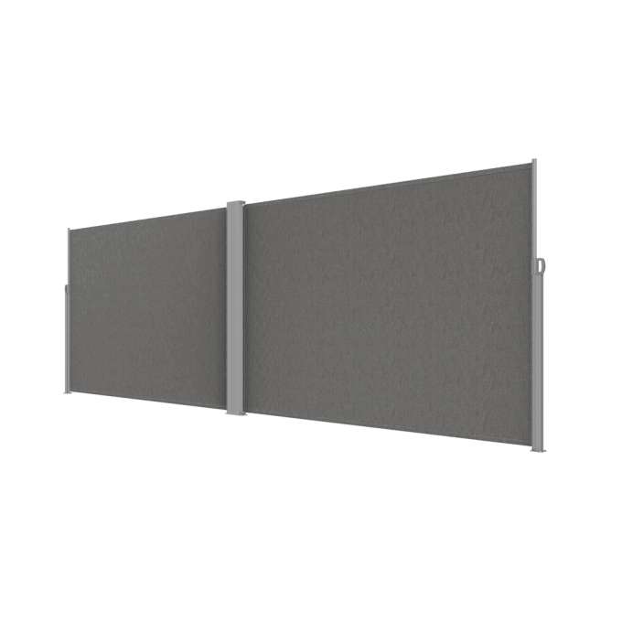 LUARO corner side terrace awning retractable screen 180 x 600 cm grey