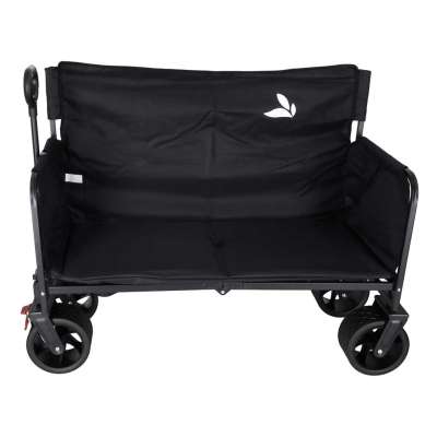 LUARO folding transport trolley with seat and backrest