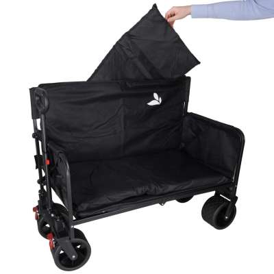 LUARO folding transport trolley with seat and backrest