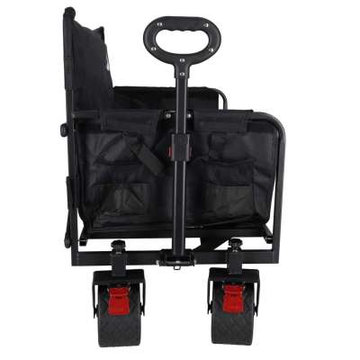 LUARO folding transport trolley with seat and backrest