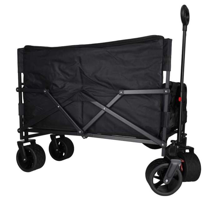 LUARO folding transport trolley with seat and backrest