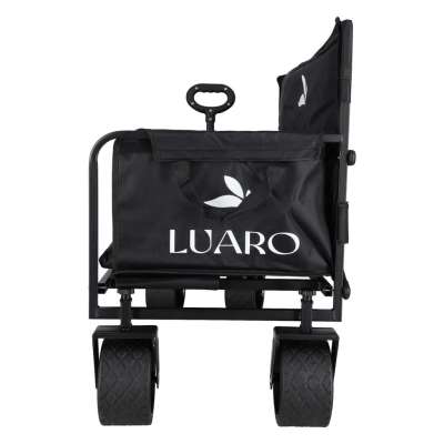LUARO folding transport trolley with seat and backrest