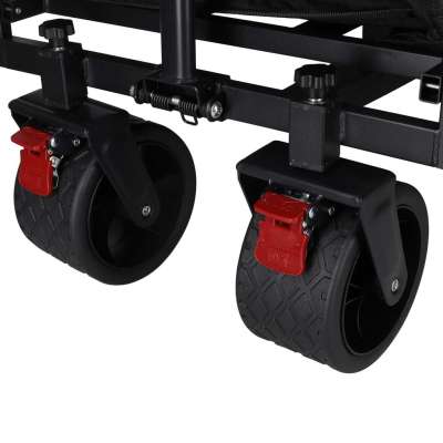 LUARO folding transport trolley with seat and backrest