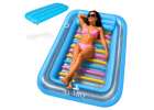 LUARO inflatable swimming mattress sun lounger with cushion transparent 1