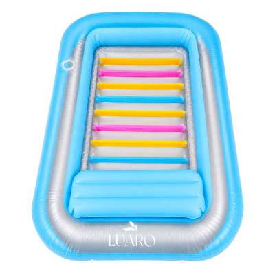 LUARO inflatable swimming mattress sun lounger with cushion transparent