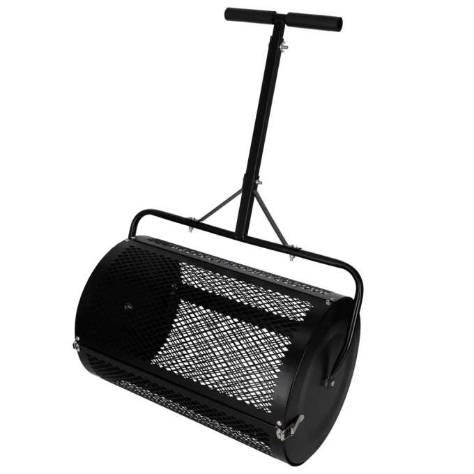 LUARO lawn compost and fertilizer spreader garden mesh roller spreader