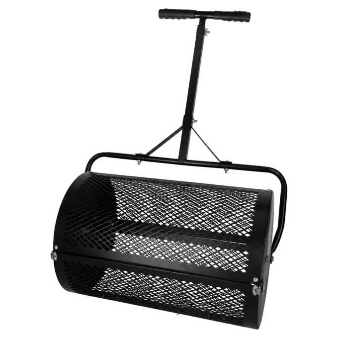 LUARO lawn compost and fertilizer spreader garden mesh roller spreader