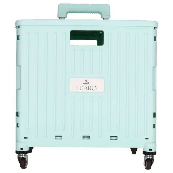 LUARO shopping transport cart folding 4 wheels lid green