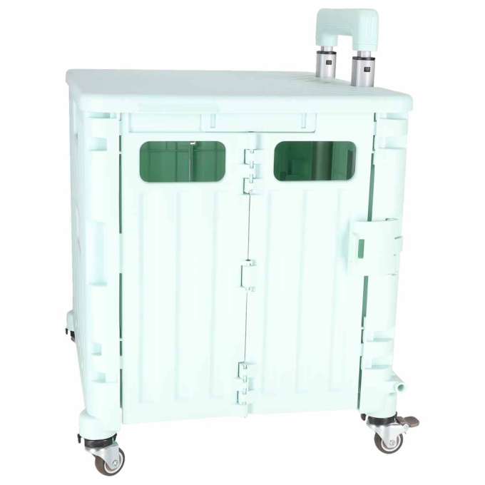 LUARO shopping transport cart folding 4 wheels lid green