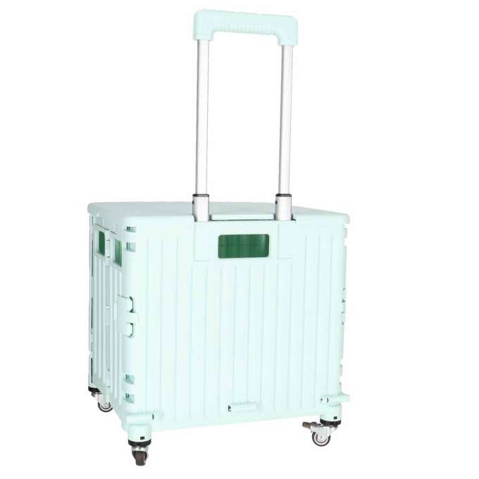LUARO shopping transport cart folding 4 wheels lid green