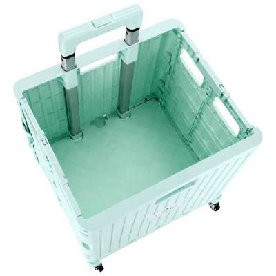 LUARO shopping transport cart folding 4 wheels lid green
