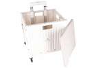LUARO shopping transport cart folding 4 wheels lid white 3
