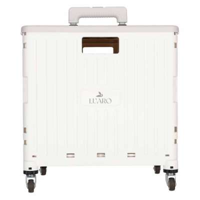 LUARO shopping transport cart folding 4 wheels lid white