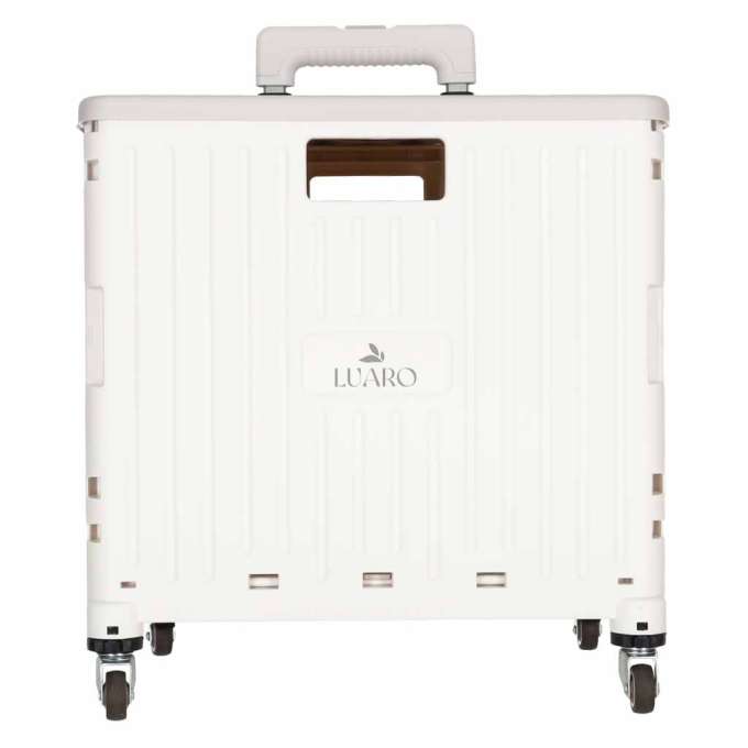 LUARO shopping transport cart folding 4 wheels lid white