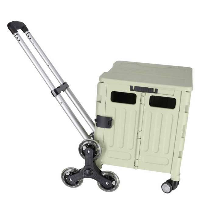 LUARO shopping transport cart folding 8 wheels lid