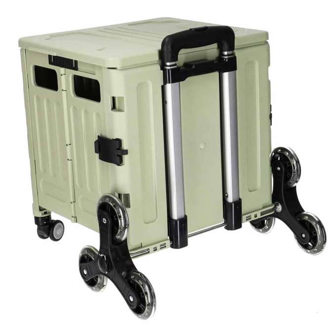 LUARO shopping transport cart folding 8 wheels lid