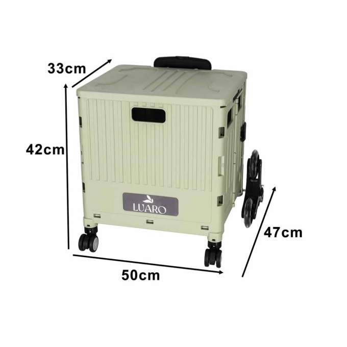 LUARO shopping transport cart folding 8 wheels lid