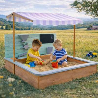 LULILO Sablo wooden sandbox with 360° 120cm rotating canopy