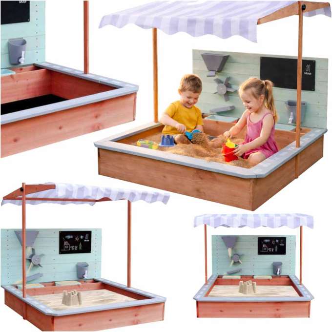 LULILO Sablo wooden sandbox with 360° 120cm rotating canopy