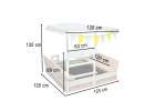 LULILO Vendo wooden sandbox 360° rotating canopy lockable bench 120cm 12