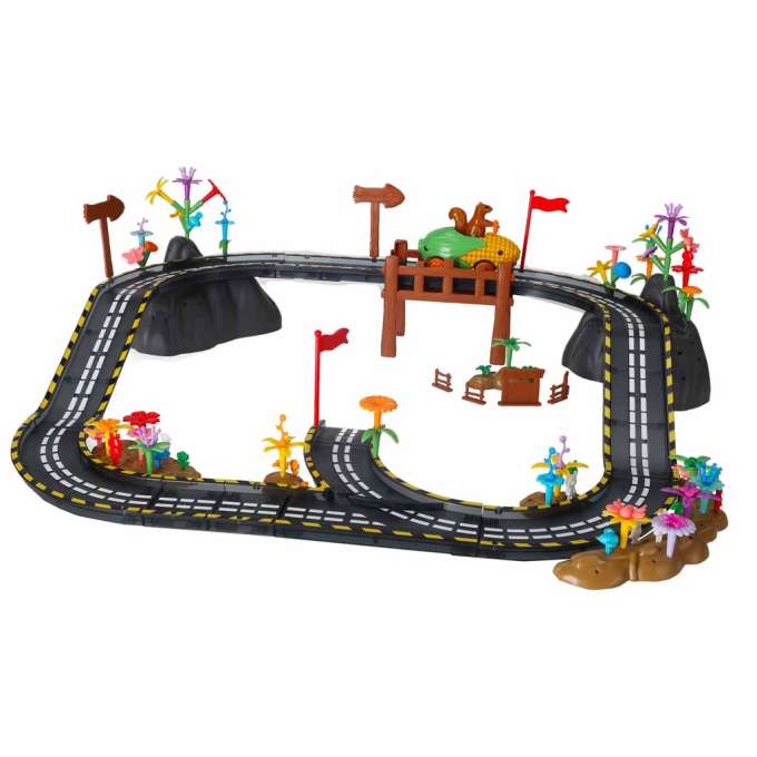 Luminous magnetic car race track 1 vehicle 153 elements