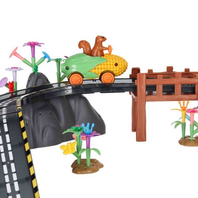 Luminous magnetic car race track 2 vehicles 310 elements
