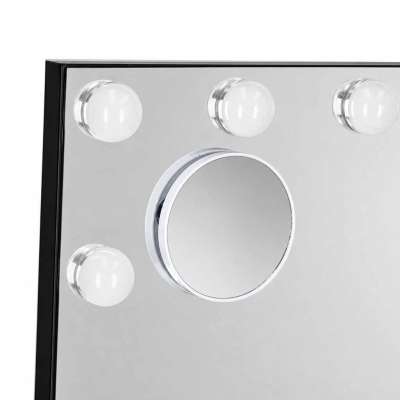 Lusterko do makijażu LED z 15 żarówkami kosmetyczne zoom x10 regulacja jasności