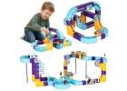 Magnetic Building Blocks Race Track Set with 127 Pieces 1
