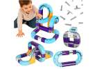 Magnetic Building Blocks Race Track Set with 54 Pieces 2