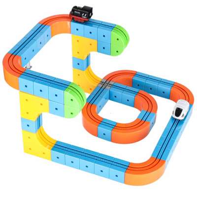 Magnetic Building Blocks Race Track and Trains Set 101 Pieces