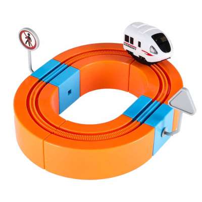 Magnetic Building Blocks Race Track and Trains Set 65 Pieces