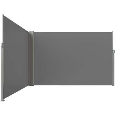 Markiza narożna boczna tarasowa LUARO parawan zwijany 180 x 600 cm szary