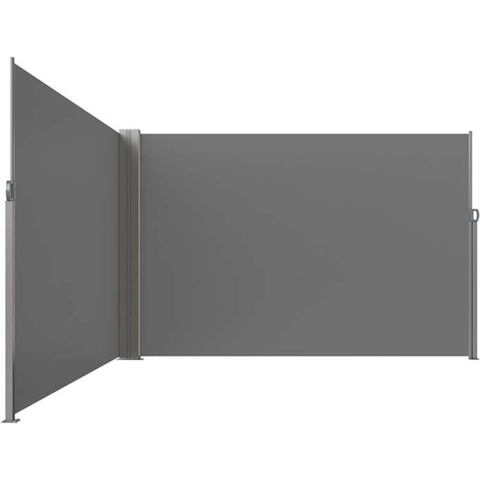 Markiza narożna boczna tarasowa LUARO parawan zwijany 180 x 600 cm szary
