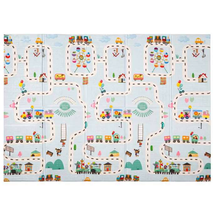 Mata edukacyjna piankowa dwustronna składana 150x200cm balony ulica