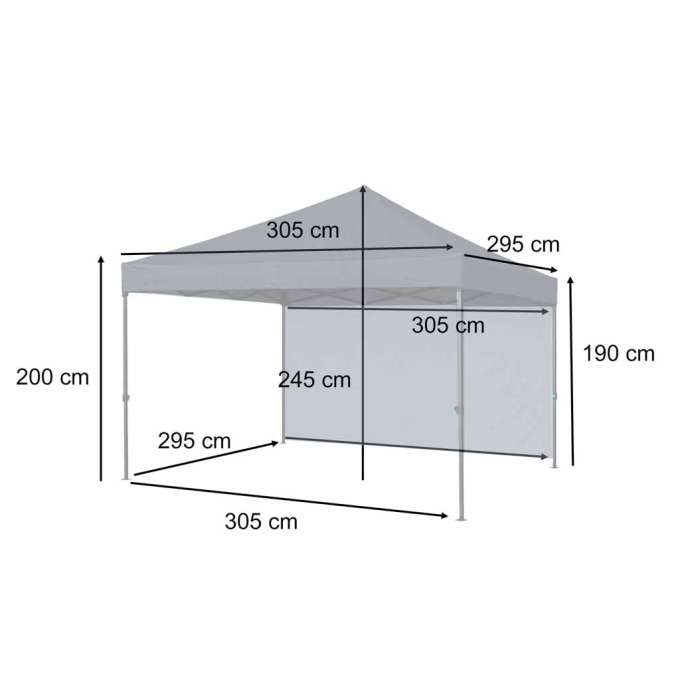 Pawilon ogrodowy LUARO namiot imprezowy handlowy altana 295x305 cm czarny
