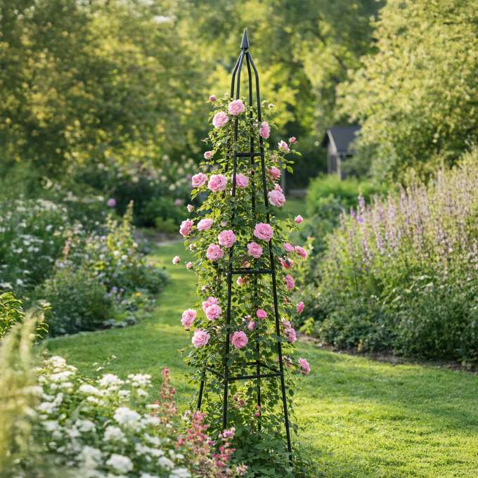 Pergola podpora LUARO ogrodowa na kwiaty stojak na róże pnące piramida metalowa