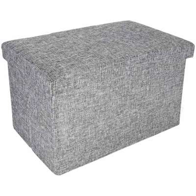 Pufa ze schowkiem do siedzenia otwierana składana 50x31x31cm szara