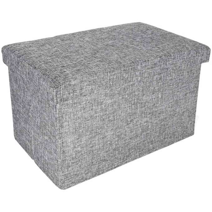 Pufa ze schowkiem do siedzenia otwierana składana 50x31x31cm szara