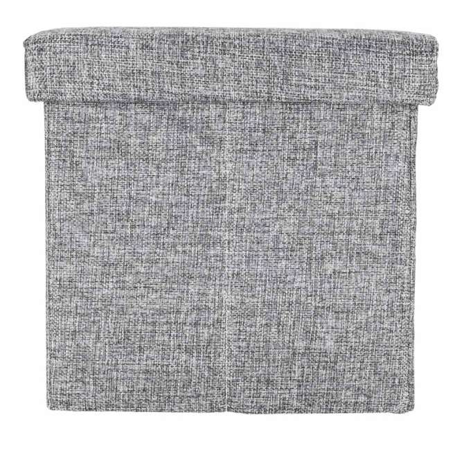 Pufa ze schowkiem do siedzenia otwierana składana 50x31x31cm szara