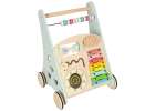 Push toy for children wooden walker with abacus blue 17