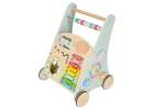 Push toy for children wooden walker with abacus blue 16
