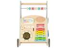 Push toy for children wooden walker with abacus blue 15