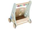 Push toy for children wooden walker with abacus blue 12
