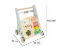 Push toy for children wooden walker with abacus blue 3