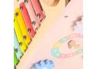 Push toy for children wooden walker with abacus pink 10
